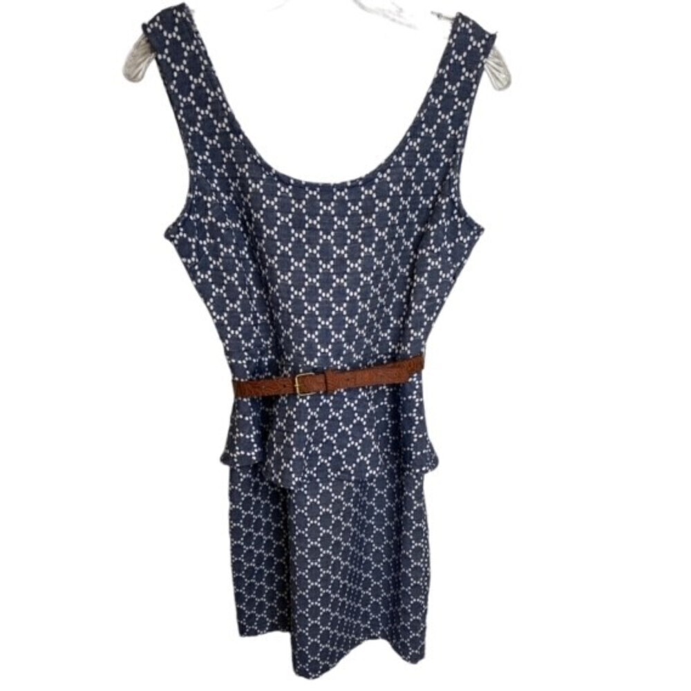 Charlotte‎ Russe Print Peplum Dress Sz Small EUC